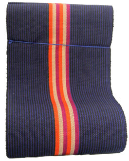 Blue black stripes with pink and orange divide