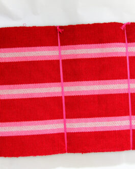 Red with pink stripes